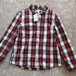 Crewcuts Red and White Plaid Button-Down Shirt